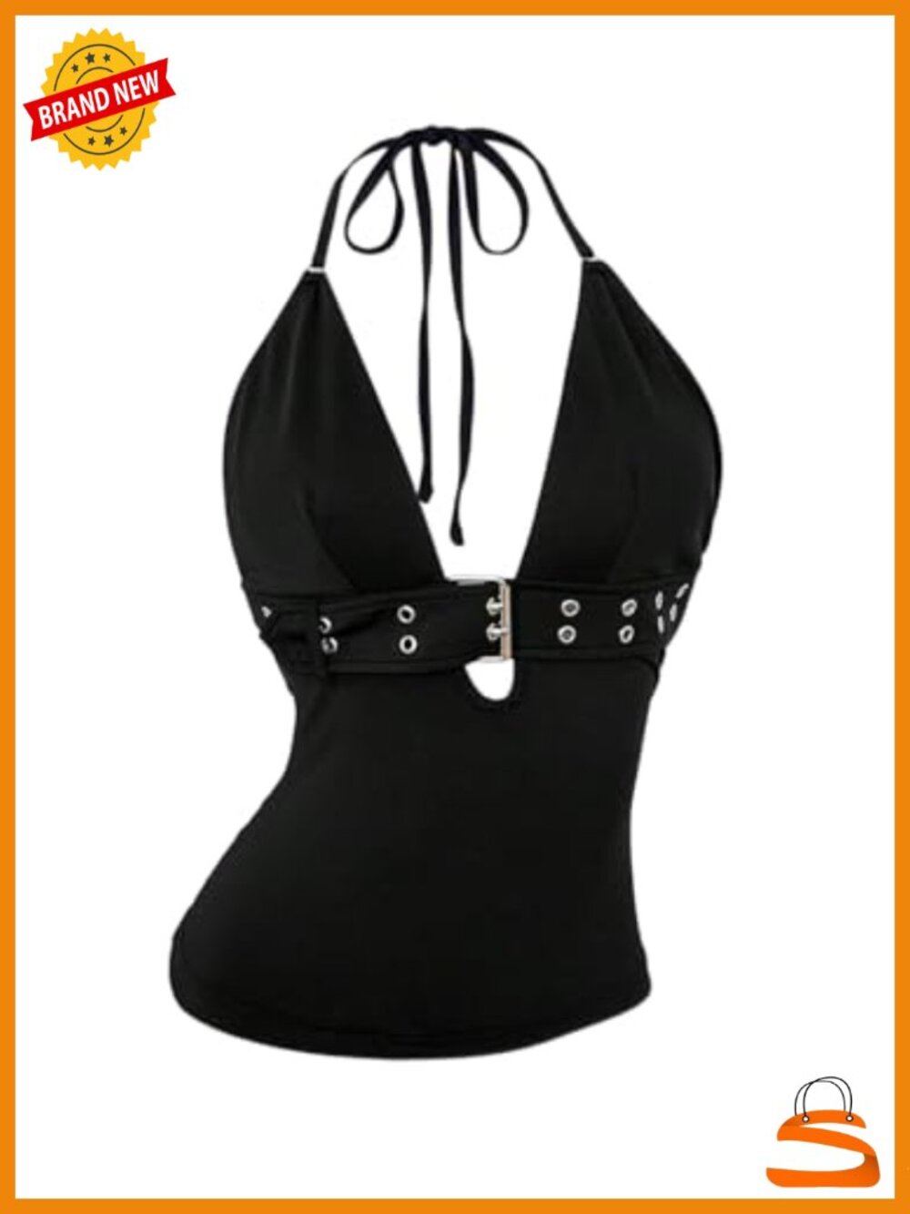Y2k Halter Top Sleeveless Backless Belted Going Out Top